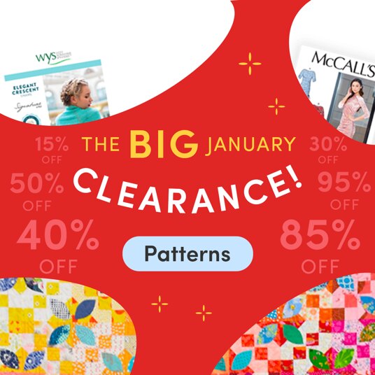 Amazing discounts on patterns in Big January Clearance!