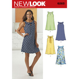 New Look Misses' A- Line Dress 6263 - Paper Pattern, Size A (8-10-12-14-16-18)