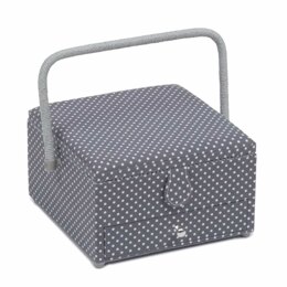 Hobbygift Grey Spot Sewing Box with Drawer
