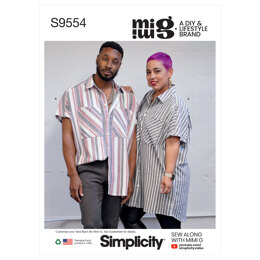 Simplicity Unisex Shirt in Two Lengths S9554 - Paper Pattern, Size A (XS-S-M-L-XL-XXL)