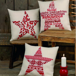 Permin Christmas Star Cushion Cross Stitch Kit - 40cm x 40cm
