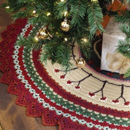 Christmas Tree Skirt in Caron Simply Soft Heathers & Simply Soft - Downloadable PDF