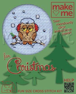 Mouseloft Cosy Owl Make Me Cross Stitch Kit - 100 x 120 x 10