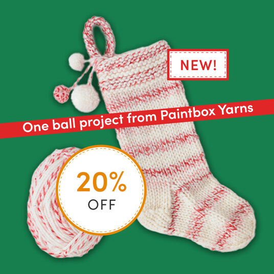 20 percent off the perfect Christmas stocking by Paintbox Yarns!