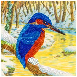Crystal Art Kingfisher, 18x18cm Card Diamond Painting Kit