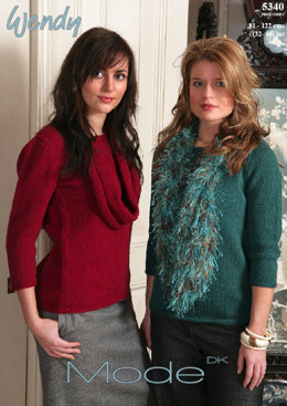 Round Neck Sweater with Optional Cowl Collar in Wendy Mode DK and Wendy Chic  - 5340