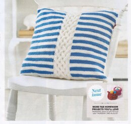 Stripe and Cable Cushion Cover