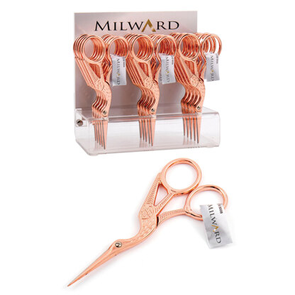 Milward Rose Gold Stork Embroidery Scissors (11.5cm/4.5in)