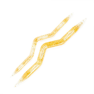 Addi Gold-Glitter Cable Stitch Pins (7.00mm and 10.00mm)