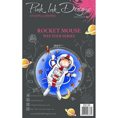 Pink Ink Designs Rocket Mouse A7 Clear Stamp Set