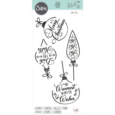 Sizzix Clear Stamps Set 4PK - Christmas Baubles by Olivia Rose