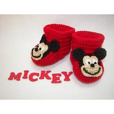 Mickey Mouse Baby Booties