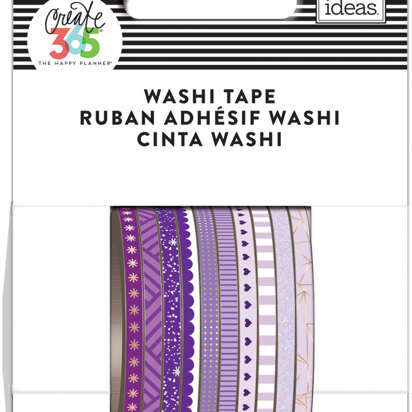 The Happy Planner Mini Washi Tape 3mmx6.56yd Each 10/Pkg - Purple Hues