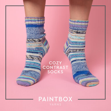 Cosy Contrast Socks - Free Knitting Pattern in Paintbox Yarns Socks