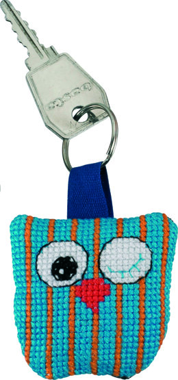 Permin Owl Keyring Cross Stitch Kit - 5 x 5 cm - 11-6111 - Multi