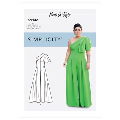 Simplicity Misses' Jumpsuit With One Shoulder Drape S9142 - Sewing Pattern
