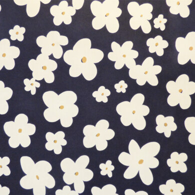 Lady McElroy Viscose Challis Lawn  - Dancing Daisies - Navy