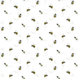 Michael Miller Fabrics Hello Sunshine - Bee Swirl (White)