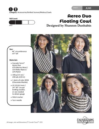 Floating Cowl in Cascade Yarns Aereo Duo - A341 - Downloadable PDF