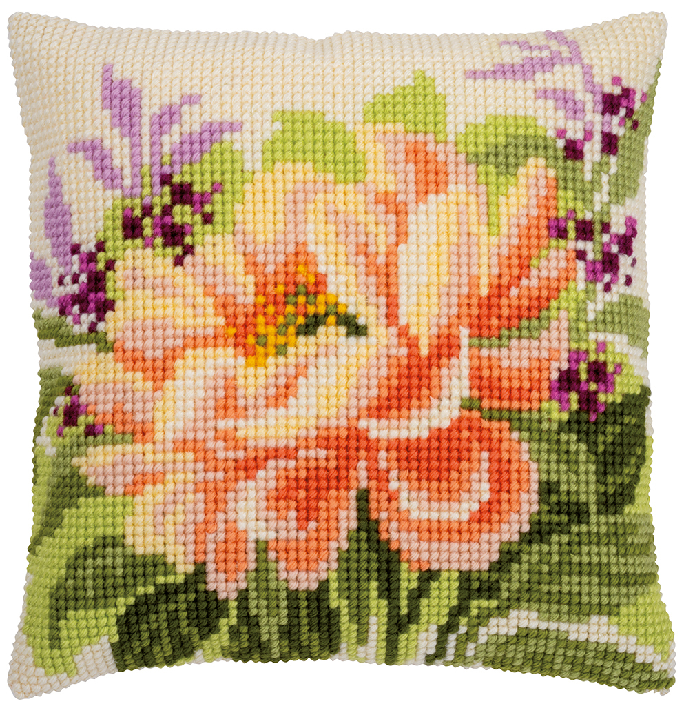 Mixed Flowers,Setof1, Vervaco Cross Stitch Cushion 