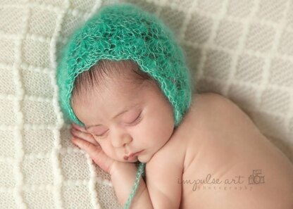 Crochet Newborn Mohair Bonnet