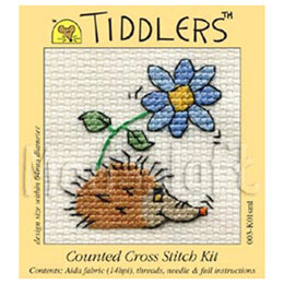 Mouseloft Hedgehog with Flower Tiddlers Kit Cross Stitch Kit - 75 x 80 x 10