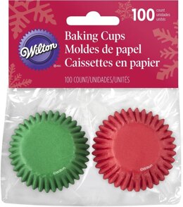Wilton Red and Green Mini Cupcake Liners, 100-Count