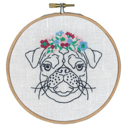 Permin Dog with Flower Embroidery Kit