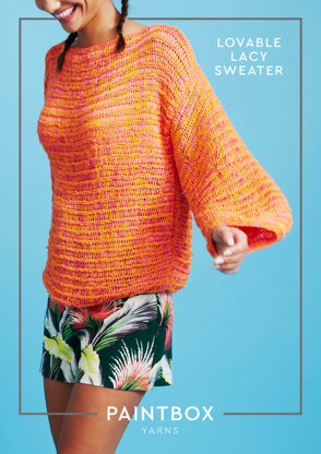 Loveable Lacy Jumper - Free Knitting Pattern For Women in Paintbox Yarns Metallic DK
