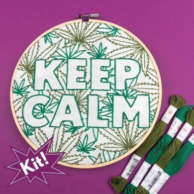 PopLush Embroidery Keep Calm Embroidery Kit - 15 Inch