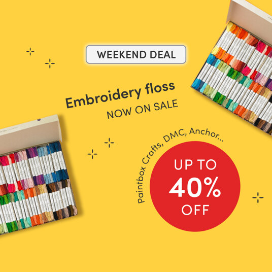 Up to 40 percent off embroidery floss!