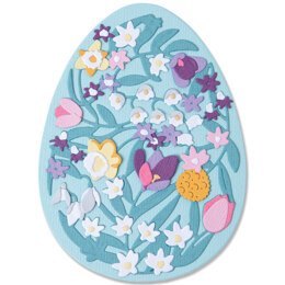 Sizzix Thinlits Die Set 15PK Intricate Floral Easter Egg by Jenna Rushforth
