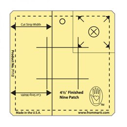 Marti Michell 4.5in Nine Patch Ruler Amber Acrylic Et