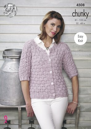 Top & Cardigan in King Cole Chunky - 4508 - Downloadable PDF
