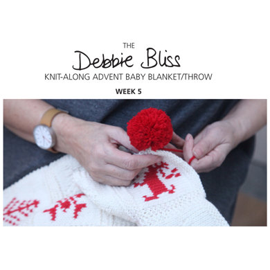 "Knit-Along Advent Baby Blanket Week 5" : Blanket Knitting Pattern for Babies in Debbie Bliss DK | Light Worsted Yarn