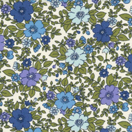 Rose & Hubble Cotton Poplin Printed - CP0223 - Floral Blue