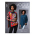 Vogue Misses' Tops V1637 - Paper Pattern, Size L-XL-XXL