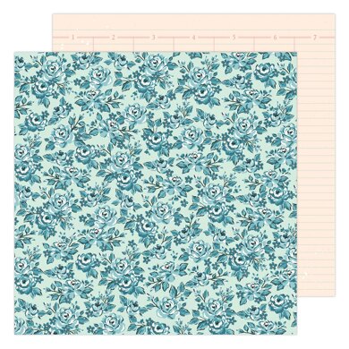 American Crafts Maggie Holmes - Garden Party Blossom in Blue 12"x12" Cardstock