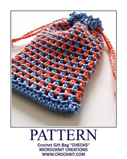 Crochet Gift Bag CHECKS