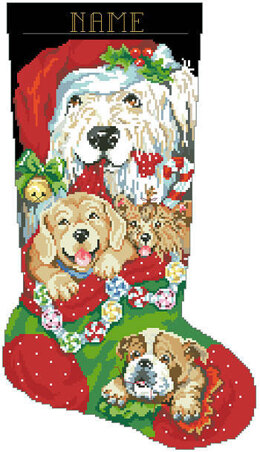 Puppies for Christmas Stocking - PDF