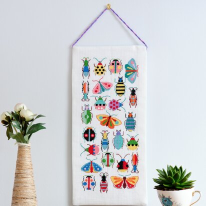 Anchor Essentials: Maggie Magoo Bugs & Moths Wall Hanging Cross Stitch Kit