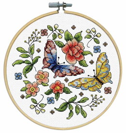 Design Works Butterfly LoveCrafts Exclusive Cross Stitch Kit - 20cm x 20cm