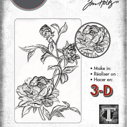 Sizzix 3-D Texture Fades Embossing Folder - Mini Roses by Tim Holtz
