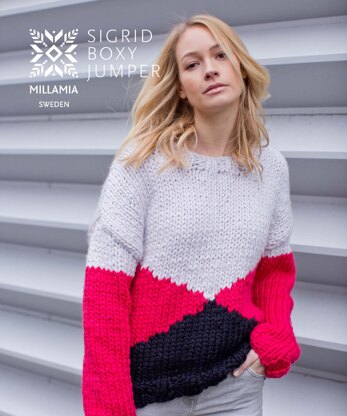 Sigrid Boxy Jumper - Knitting Pattern For Women in MillaMia Naturally Soft Super Chunky