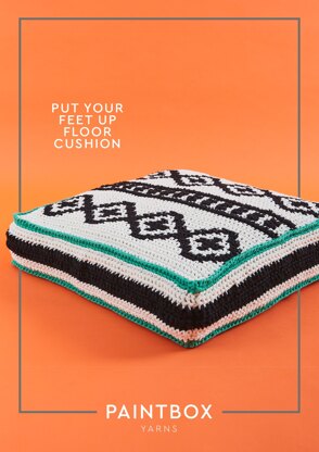 Put Your Feet Up Floor Cushion - Free Crochet Pattern For Home in Paintbox Yarns Recycled Ribbon