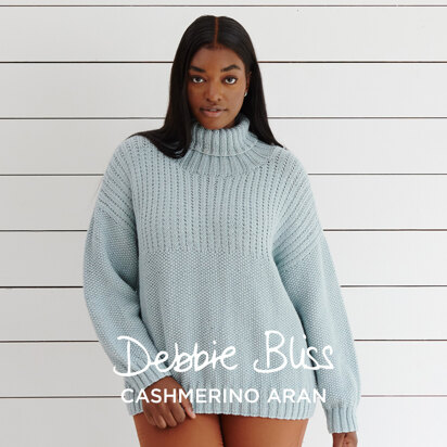 Rib Yoke Sweater - Jumper Knitting Pattern for Women in Debbie Bliss Cashmerino Aran by Debbie Bliss