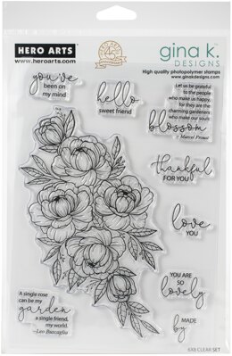 Hero Arts + Gina K 6"X8" Stamp Set - Friendship Blooms