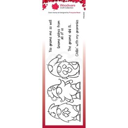 Woodware Clear Singles Three Gnomes Stamp 8in x 2.6in