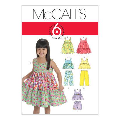 McCall's Toddlers'/Children's Tops, Dresses, Shorts And Pants M6017 - Sewing Pattern