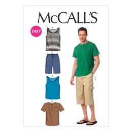McCall's Men's Tank Tops, T-Shirts and Shorts M6973 - Sewing Pattern